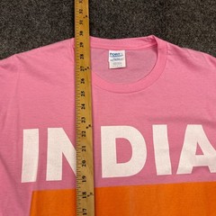 Port & Company Big India Flag Spell Out T Shirt Adult Large Pink Tee