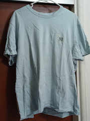 EDDIE BAUER T-SHIRT 90TH ANNIVERSARY XL LIGHT BLUE COTTON
