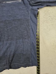 Calvin Klein Zipper Pocket Long Slv Shirt Dark Blue Black Marled Striped Sz L