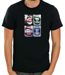 Colorful Lips Art Short Sleeve White T Shirt Men F445