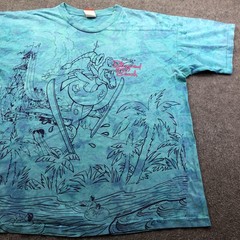 Vintage Disney Blizzard Beach Shirt Mens XL Blue All Over Mickey Inc USA 90s