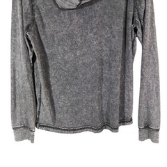 Lucky Brand Sugar Magic Long Sleeve Henley Neck T Shirt Mens Medium Washed Black