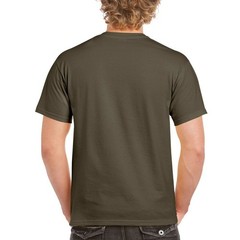 Gildan Big Men’s Ultra Cotton Classic Short Army Green Sleeve T-Shirt, Size 2XL