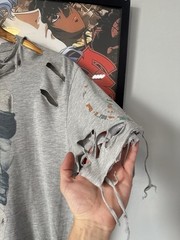 Vintage Diesel Thrashed White T Shirt Stained Distressed 100% Cotton Medium