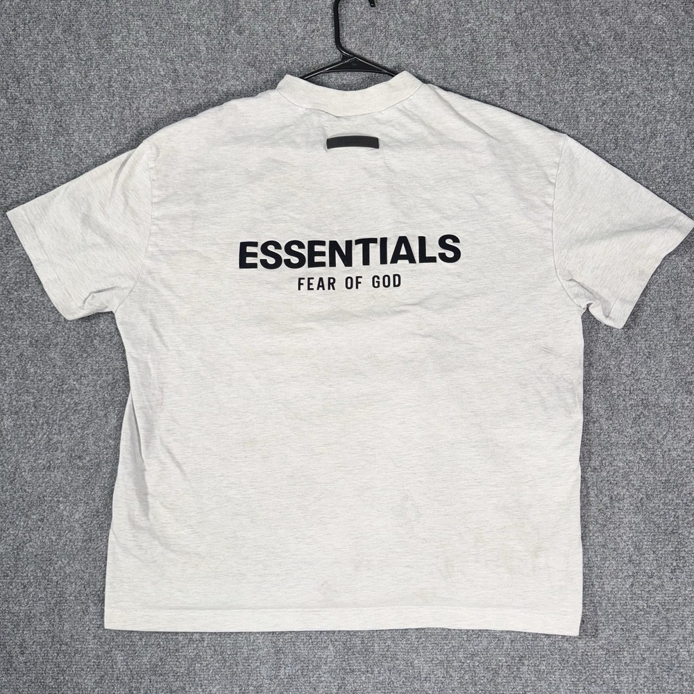 Fear of God Essentials Boxy T Shirt Mens Medium Light Oatmeal Short Sleeve