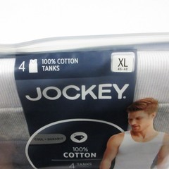 New Jockey 4 Pack Men’s Stay Cool Cotton Tanks Extra Large XL Black Gray White