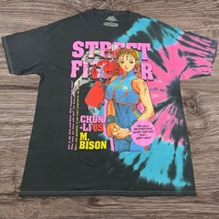 Street Fighter Chun-Li Vs M. Bison / Tie Dye Graphic T-Shirt Adult Size Large