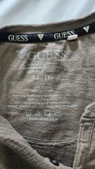 GUESS Mens Brown Henley Shirt XL Cotton Minimalist Streetwear Casual