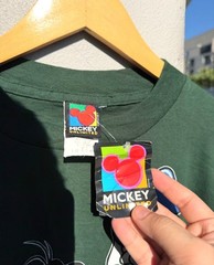 Vintage 90s Disney Mickey Mouse & Friends USA Flag Graphic T-Shirt Green XL