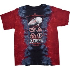 Led Zeppelin UK Tour 71 Clearance Tie-Dye T-Shirt Liquid Blue