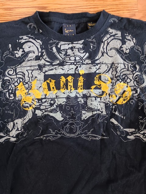 Vintage Streetwear 90’s Karl Kani Gold T-shirt Mens Sz L Graphic Tee Y2K Skate