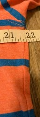 Ocean Pacific T-Shirt V Neck Men Size Large Coral Orange Striped Short Sleeve