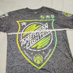 American Fighter Mens Size XLarge Gray Neon Yellow Green Logo