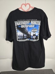 Vintage Y2k Harley Davidson T Shirt XL Fairbanks Ak Husky Tribal Biker Malamute
