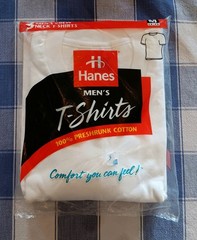 Vintage 1997 Hanes Men’s Comfort T-Shirt 2 Lot 3 Pack Size Medium Crew Neck New