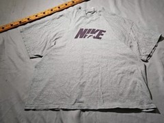 Vintage Nike Shirt Men XL Gray Solid Graphic Print Spellout Casual Y2k Tee
