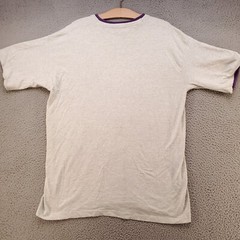 Vintage Fruit Of The Loom Shirt Mens XL Gray Purple Cuff 90s Skater Ringer USA