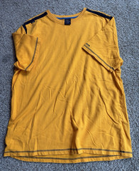 Heavyweight Nautica Jeans Company Yellow Solid Crew Neck Short Sleeve Tee L
