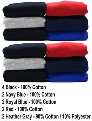 12 Blue Black Gray Red L 42-44 A-Shirt Tanks Fruit Of The Loom G 107-112 CM