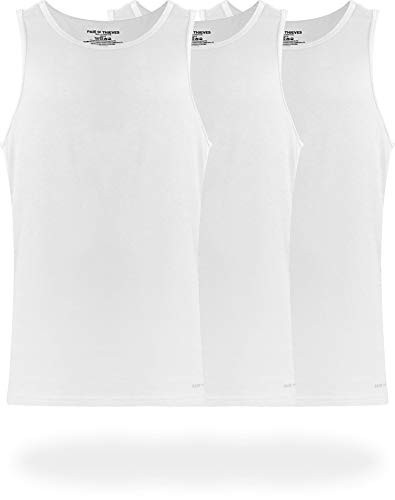 Pair of Thieves Men’s 3 Pack Super Soft Tank Top White Black Grey Size M
