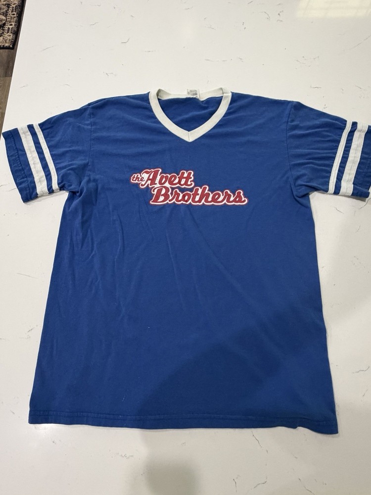 Augusta Sportswear The Avett Brothers Blue White V-Neck Men’s M T-Shirt