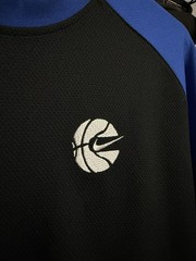 Vintage Nike Long Sleeve Shirt Mens Large Basketball Swoosh Logo Knit Blue Y2K