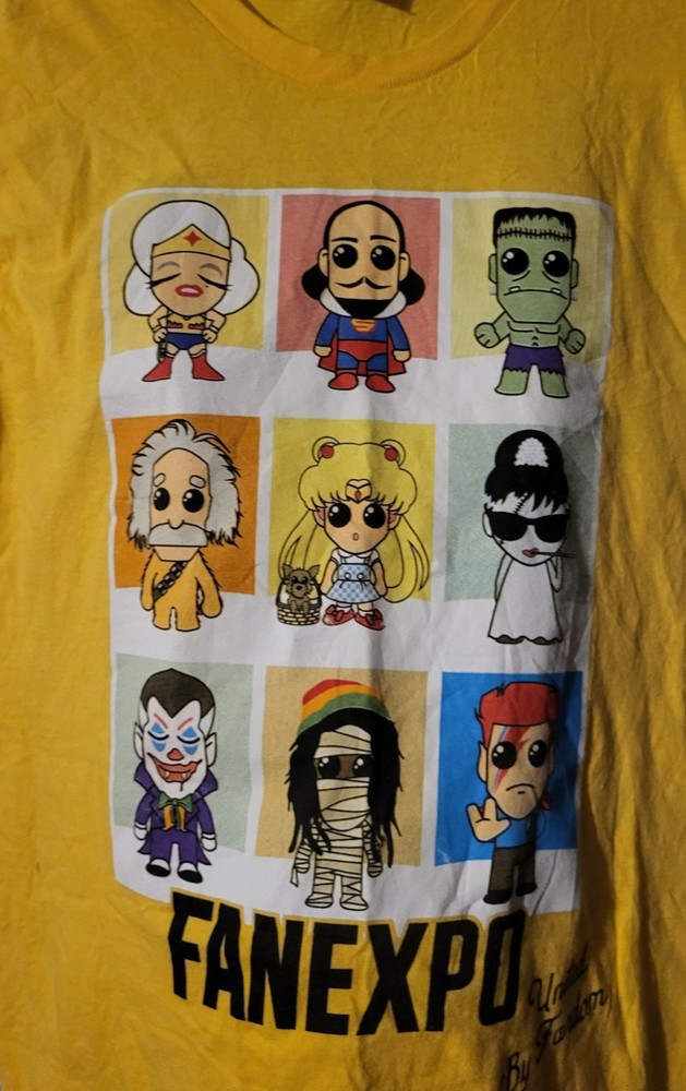 FAN EXPO CLEVELAND TShirt CREW Shirt Yellow Comicon Cosplay Heroes Size S Fardom
