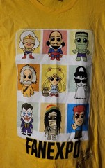FAN EXPO CLEVELAND TShirt CREW Shirt Yellow Comicon Cosplay Heroes Size S Fardom