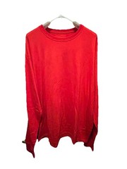 Hanes X-Temp Tagless Men’s Red Solid Crew Neck Long Sleeve T-Shirt Size 2XL