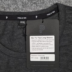 NWT Public Rec Go To Tee Shirt Mens XXL Heather Charcoal Gray Long Sleeve Crew