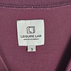 Leisure Lab Everyday T-Shirt Mens 3 Burgundy Stretch High Low Slit Long Sleeve