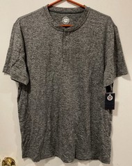 Flag & Anthem MadeFlex Men’s Grey Short Sleeve Henley Tee Shirt Size Medium NWT