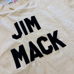 Vintage 60s Jim Mack Shirt Mens M Beige Edison Council Political T-Shirt Flocked