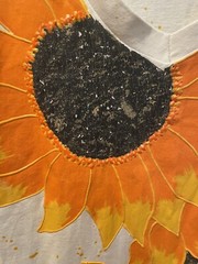 Hand Painted Sunflower Art Single Stitch T Shirt OOAK PUFF PAINT SPLATTER XL NOS