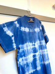 Russell Athletic Pro Cotton Tie Dye T Shirt Blue White Made in USA Size L