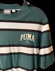 PUMA SPORTS CLUB Classic Men’s Green & White Striped Crew Neck