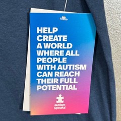 Autism Speaks Team Awesome Navy Blue Graphic T-Shirt Mens Size Large New
