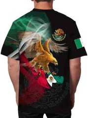 PLAYERA MEXICO CAMISETA DE CUELLO REDONDO ESTAMPADO 3D DE ALTA CALIDAD