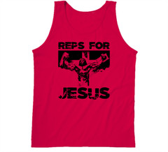 Reps For Jesus Christian Gym Workout Exercise Fit Tanktop Tank Top Tee Gift New