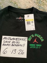 NWT Nike Air Jordan Graphic MJ’s Pizza 23 Black T-Shirt Men’s Sz S FREE SHIP