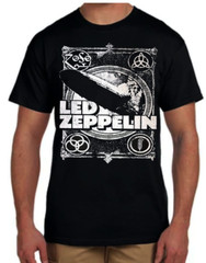 LED ZEPPELIN BLIMP Rock Band Black T Shirt
