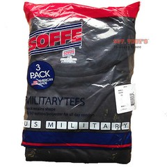 Soffe Tee Military Black T-Shirts M280 3PK 50/50 Poly/Cotton NEW USA Made