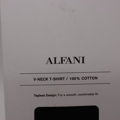 NIB Alfani Men’s 4 Pack Regular Fit Solid V Neck T-Shirt SS Undershirts Black S