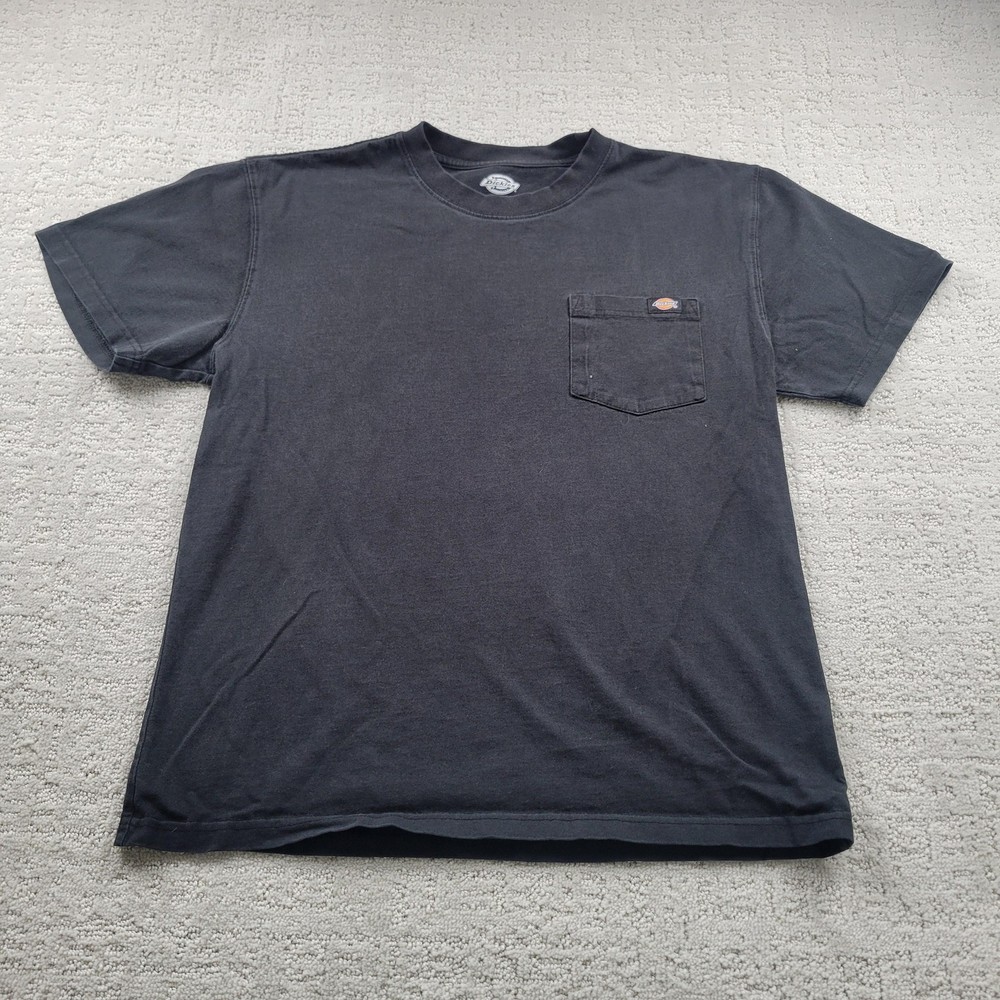 Dickies Shirt Mens M Black Pocket Tee Workwear Tagless Cotton Jersey Crewneck