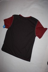 Mens S/S Shirt MAROON & BLACK ATHLETIC TEE Moisture Wick BREATHABLE Size L 42-44
