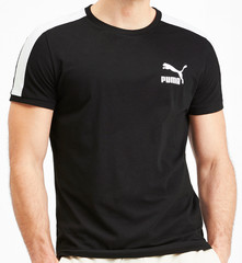 Puma Men’s T7 Tee Slim Fit Black Half Sleeves T-Shirt 595292-01 – NWT