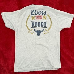 Tee Luv Men’s Gray Medium Coors Banquet Rodeo Cotton Blend Graphic T-Shirt