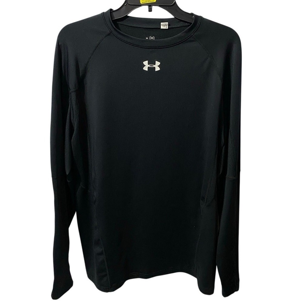 UNDER ARMOUR HEATGEAR SHIRT — Black Loose Fit Long Sleeve Men’s Large