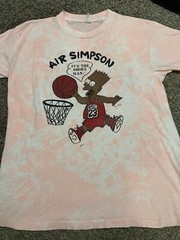 Vintage 90s The Simpsons Bart Jordan Bulls Basketball T-shirt Tie Dye