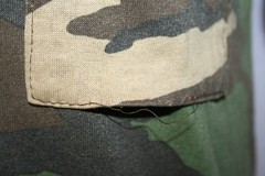 Vintage ALL WEATHER Woodland Camouflage Pocket Tee T-SHIRT M Camo DISTRESSED